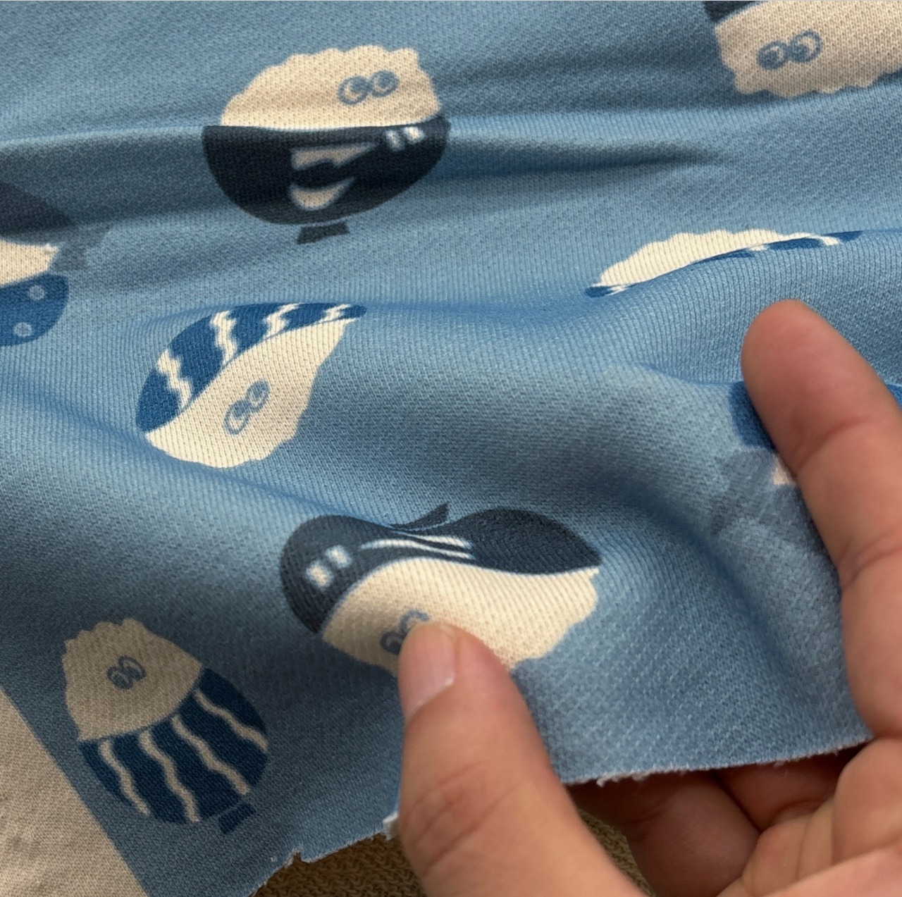 ★NY326◆80cm◆新作！綿100%裏毛ニット生地◆マレファブ◆ご飯