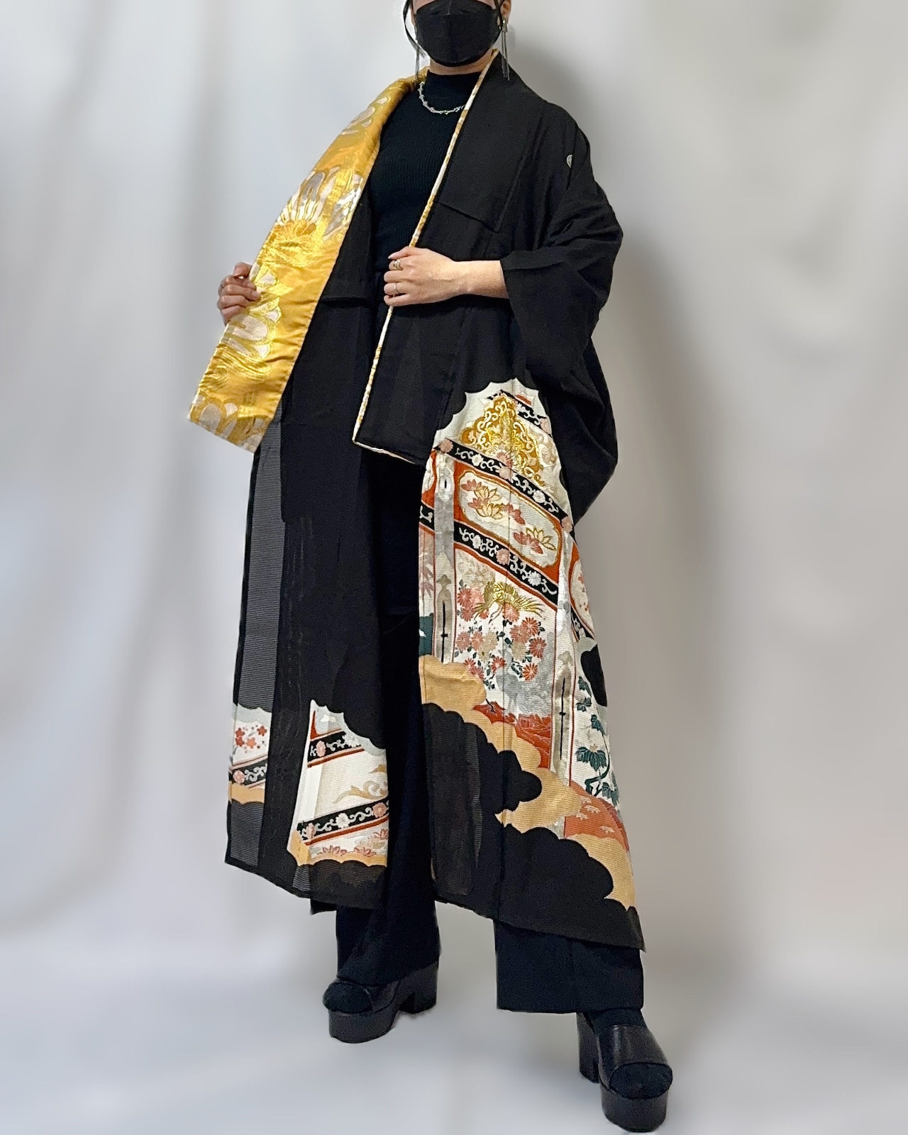 Black Longcoat See-through 587