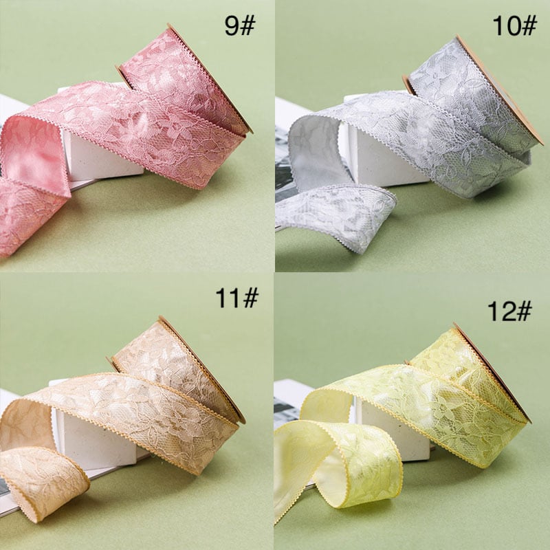 花柄 レース リボン 幅約38mm 布 お花 フラワー 01040017 ハンドメイド