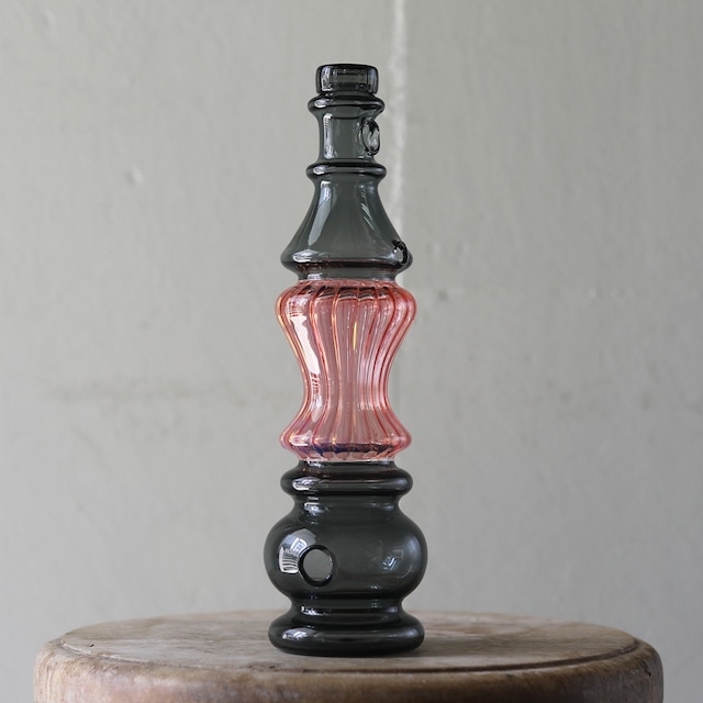 耐熱ガラスのお香立て 卓上 縦型  Bottle Type [Black Set]