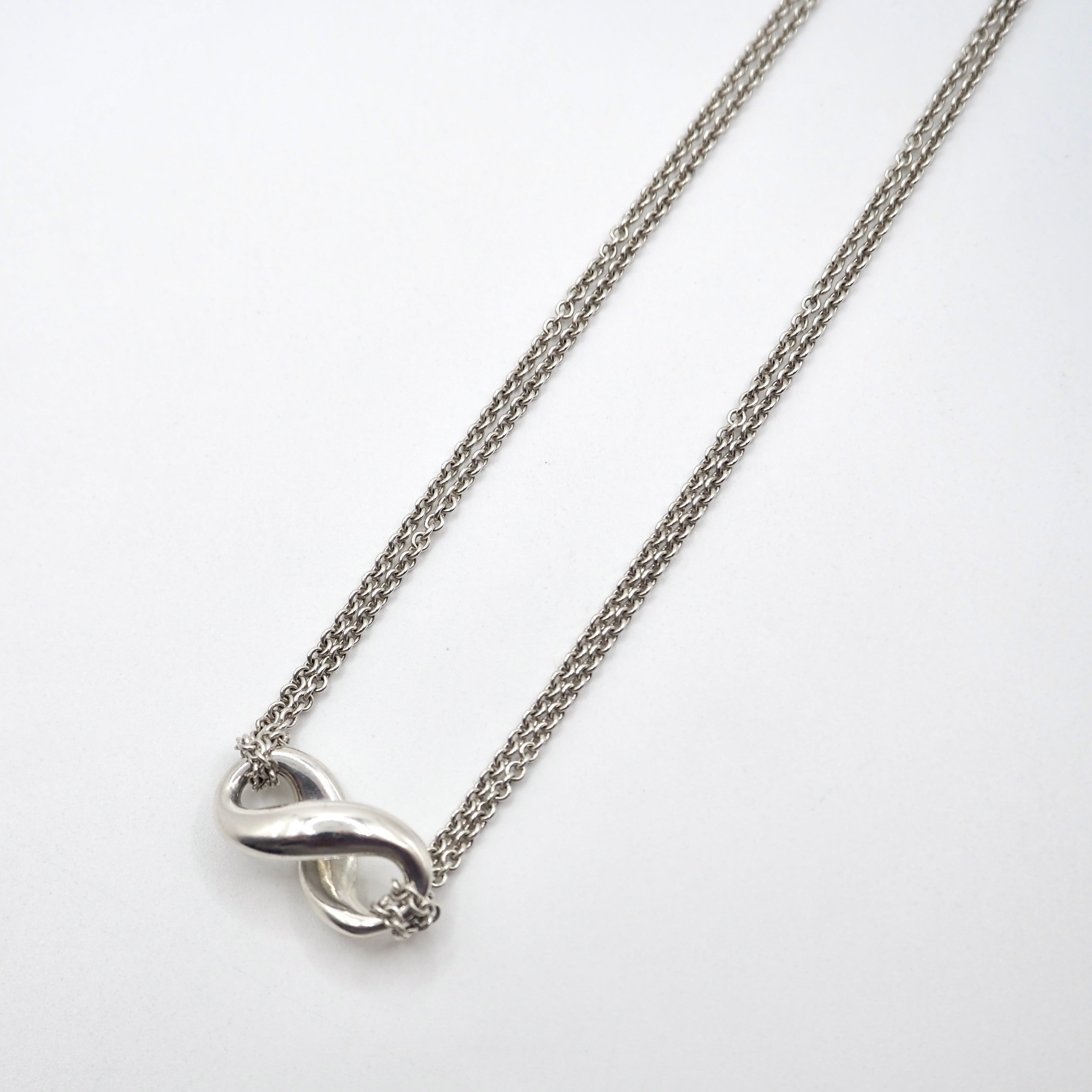 Tiffany&Co. インフィニティ ダブルチェーン ネックレス シルバー925