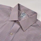 Brooks Brothers ブルックスブラザーズ ストライプ 長袖 ドレスシャツ 16 - 12/3 /オレンジ×ブルー/メンズ