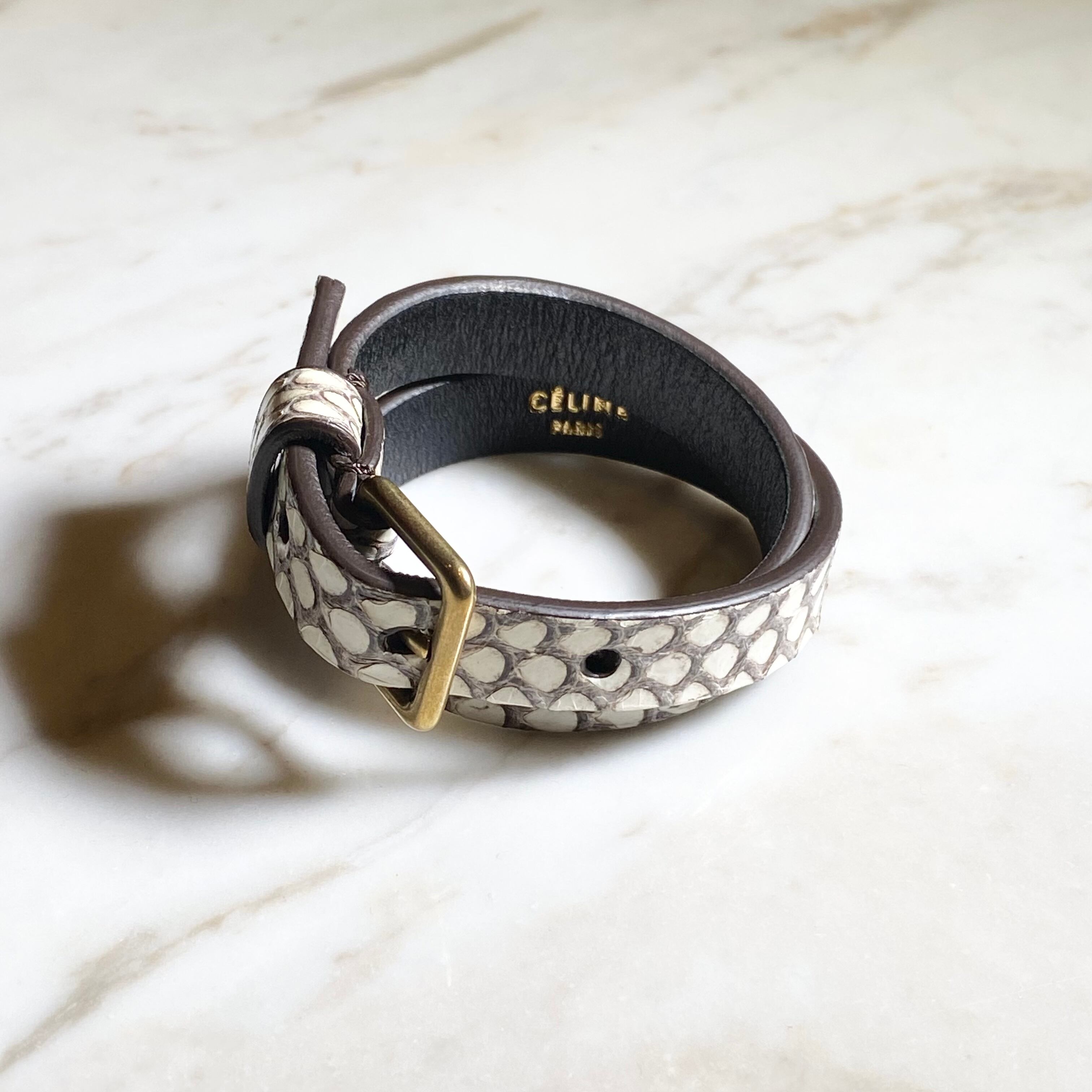 CELINE python leather bracelet | NOIR ONLINE
