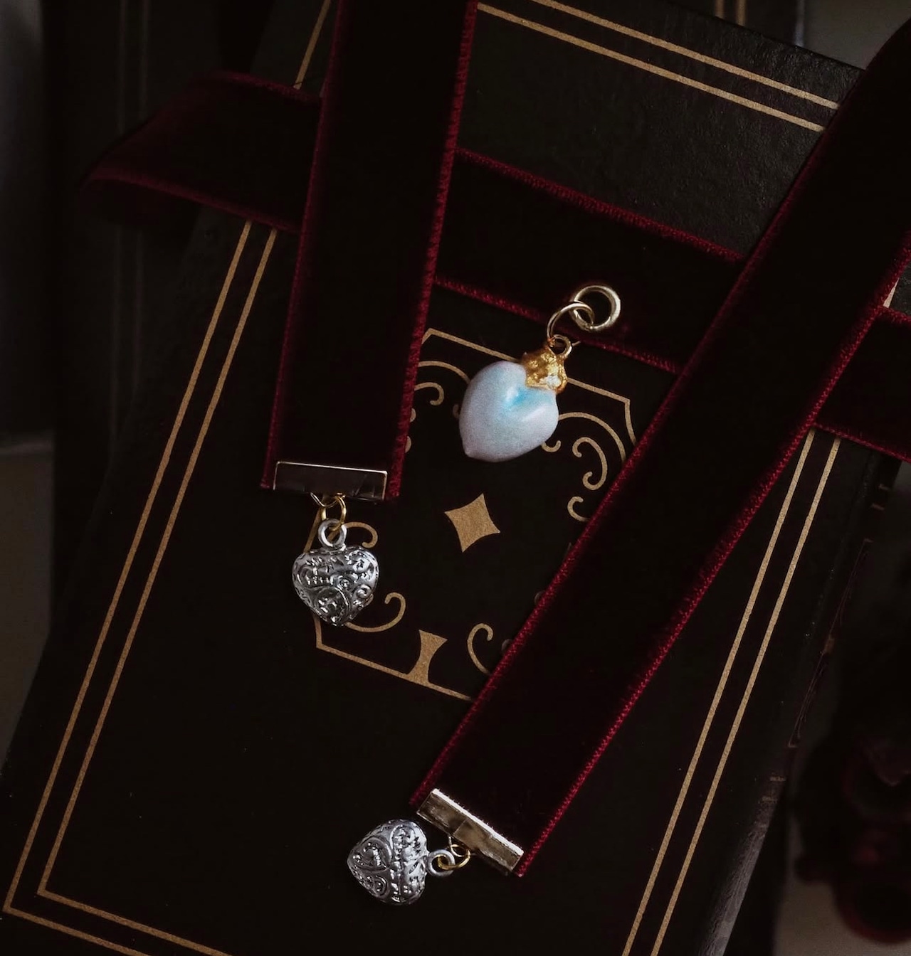 ハートの女王　ベロアチョーカー＆ヘアリボン