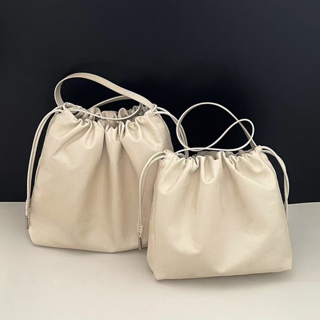 Cowhide drawstring shoulder bag M087