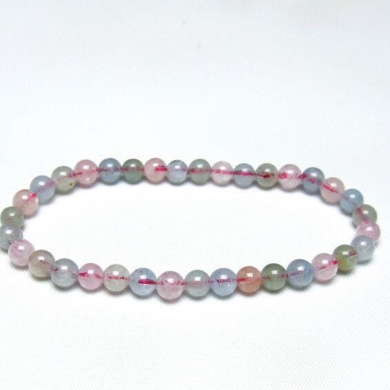 ミックスカラーベリル ブレスレット 5mm 一点物 メール便可 [M便 1/10] 111-48805