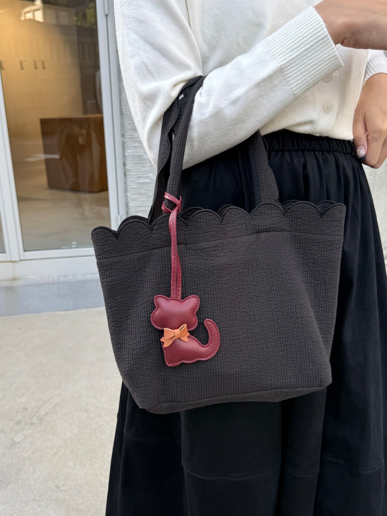 リボンネコチャーム