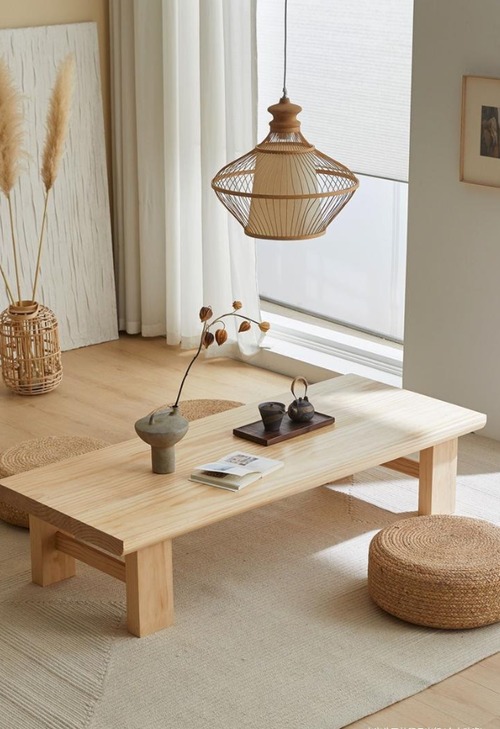 ローテーブル センターテーブル おしゃれ 北欧 木製 テーブル 高さ30cm 厚さ3.5cm リビングルーム シンプル ミニマリスト ライトブラウン おしゃれ