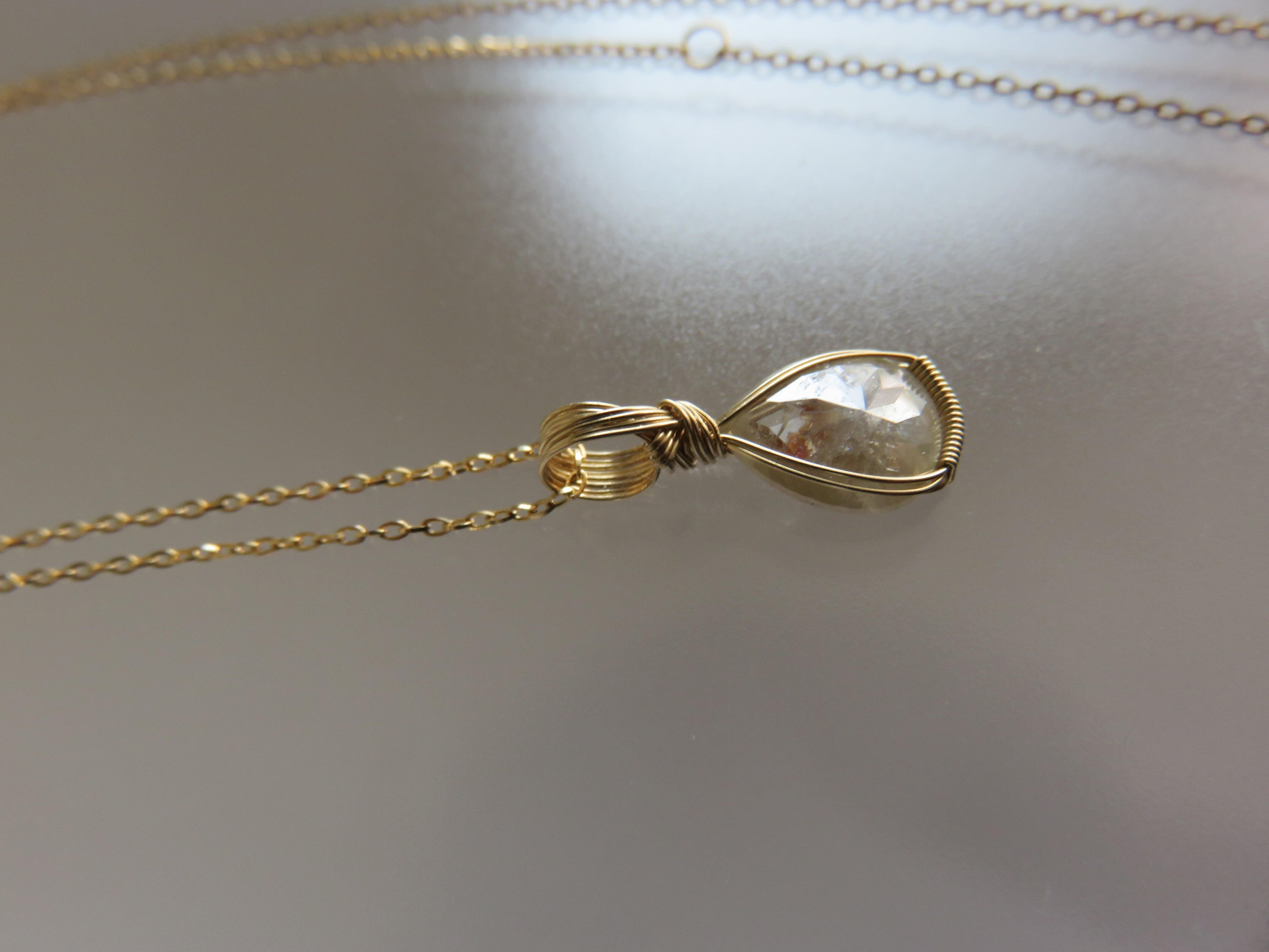 アフリカ産ナチュラルダイヤモンド(0.93ct)女神巻きペンダントトップ