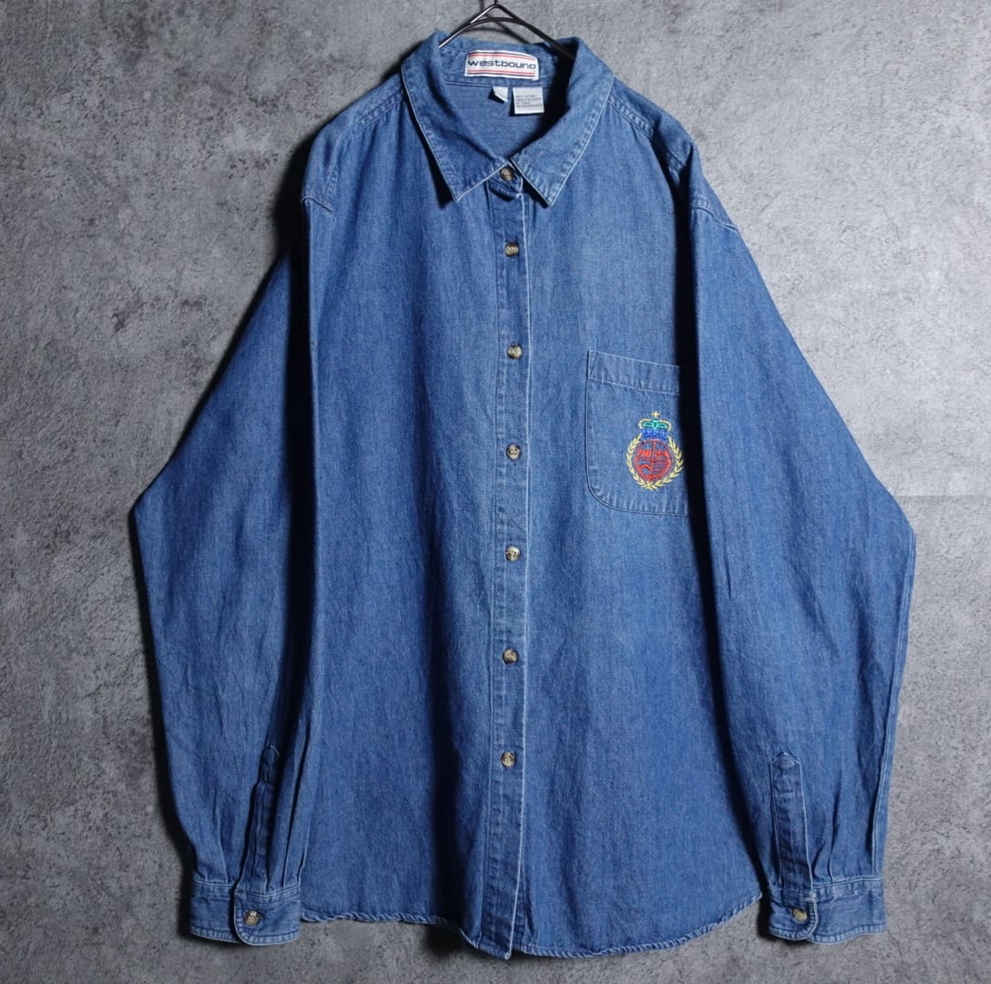 Embroidered design denim shirt