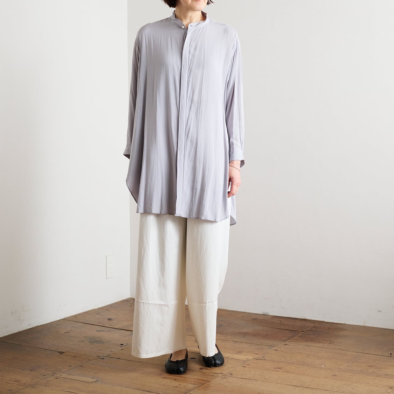 suzuki takayuki スズキタカユキ gathered pants Ⅰ off white | les