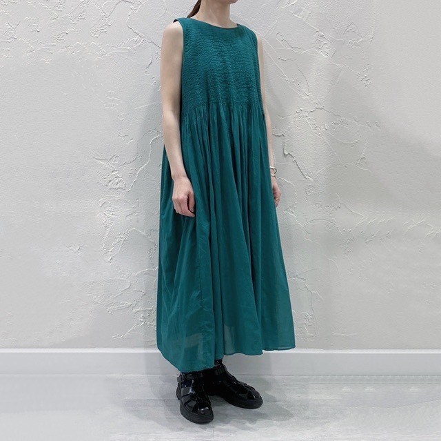 maison de soil 80'S ORGANIC VOILE PLAIN MINI PINTUCK NO SLEEVE PULLOVER DRES