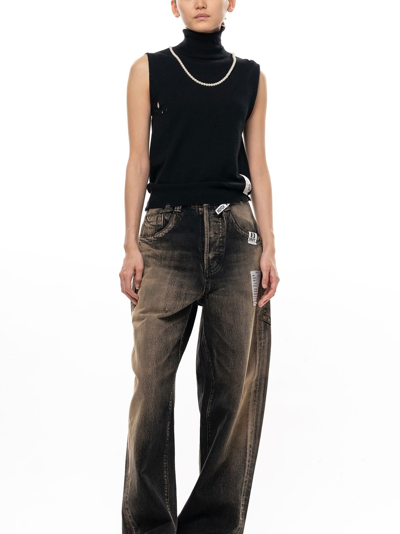 【26AW】Maison MIHARA YASUHIRO ミハラヤスヒロ / トップス / Pearl Distressed Sleeveless Knit Sweater - 3
