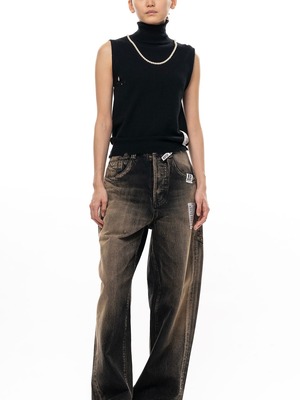 【26AW】Maison MIHARA YASUHIRO ミハラヤスヒロ / トップス / Pearl Distressed Sleeveless Knit Sweater