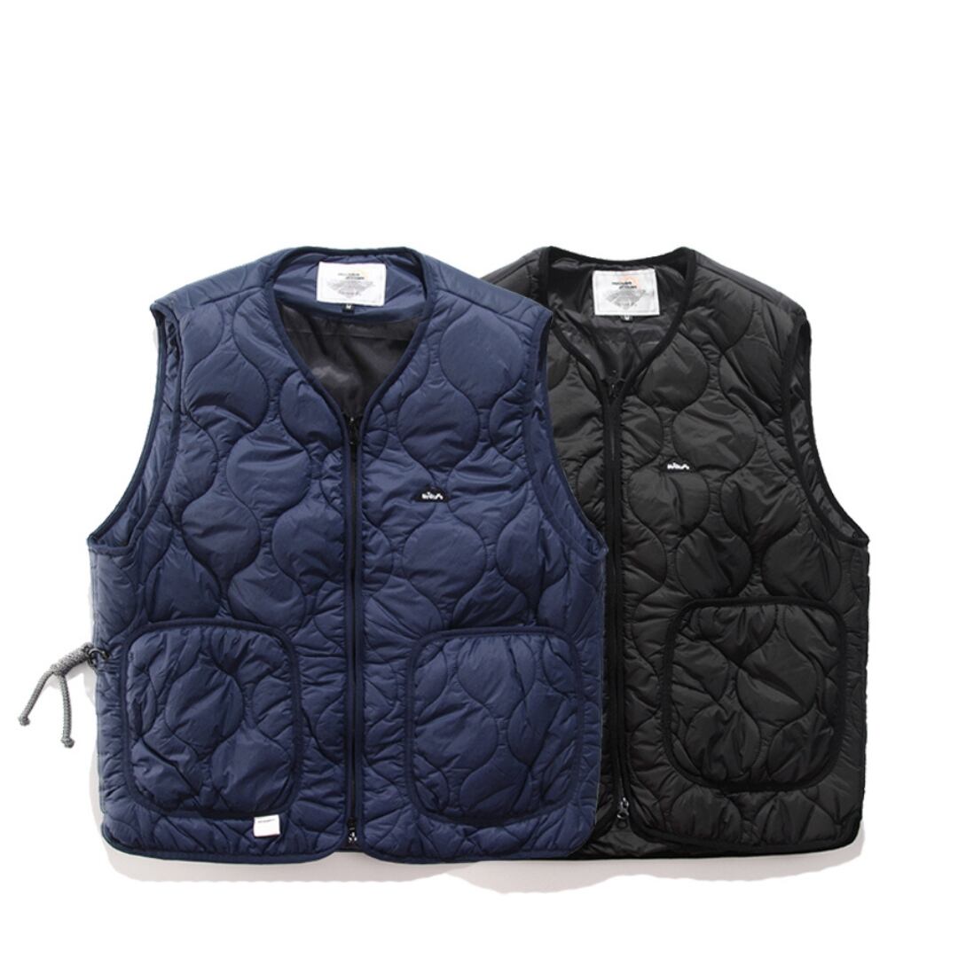 キルティングVネックベスト両胸ポケットA18271