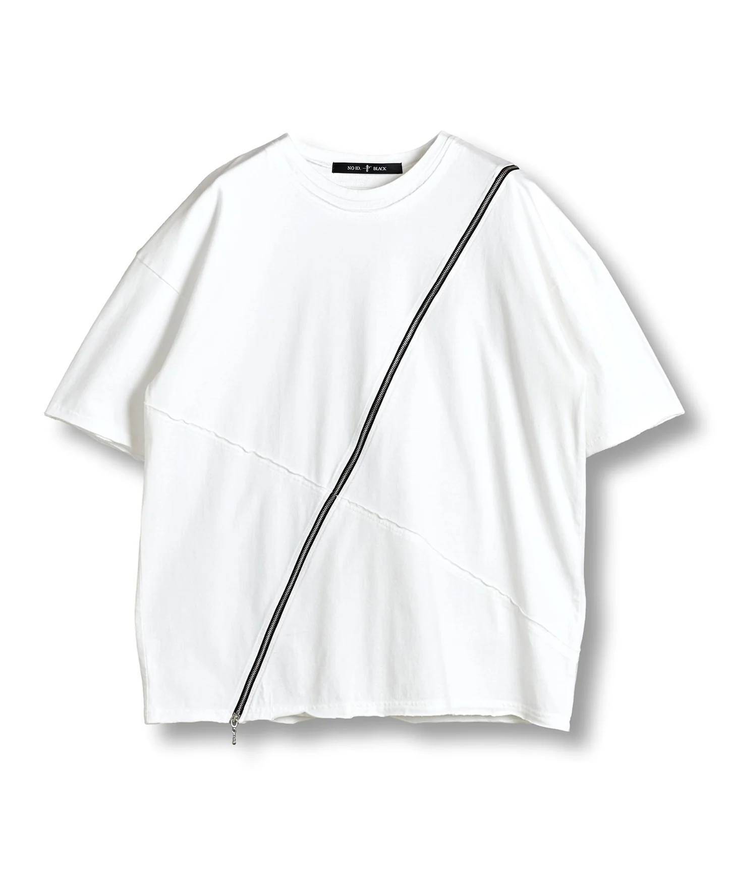 [NOiD] Tシャツ Mサイズ　白 ノーアイディー noid 半袖Tシャツ NOID. メンズ マルチシームZIP BIG-T