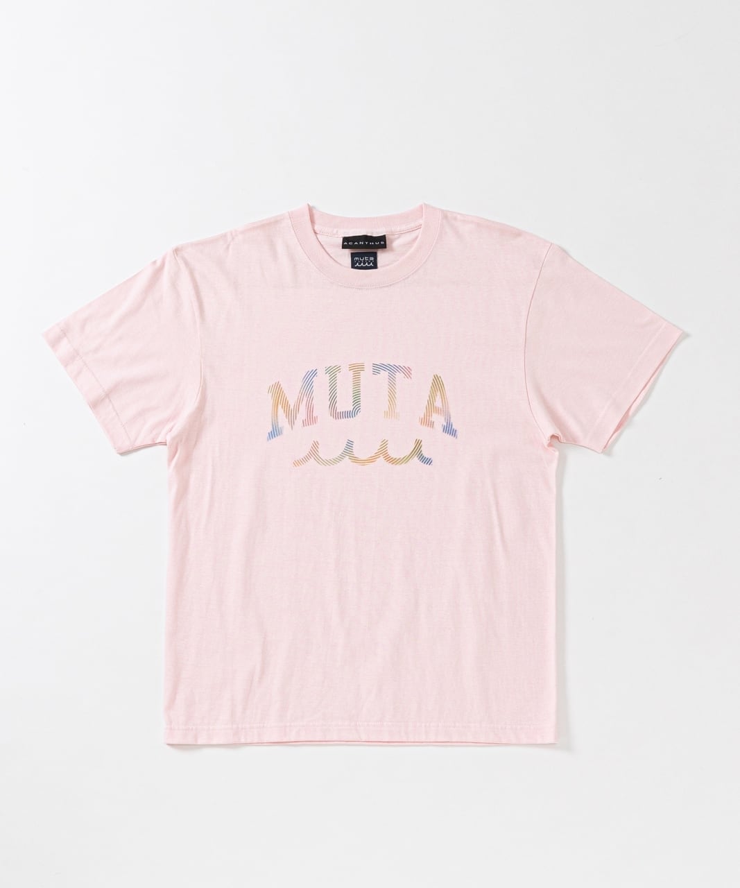 muta MARINE × ACANTHUS レインボー ステンシルロゴ Tシャツ