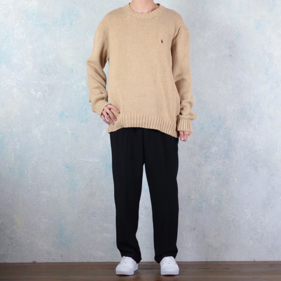 Polo by Ralph Lauren ベージュカラー オーバーサイズ コットン ニット