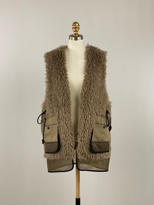 エコムートンファーベスト|モカ|Lallia Mu