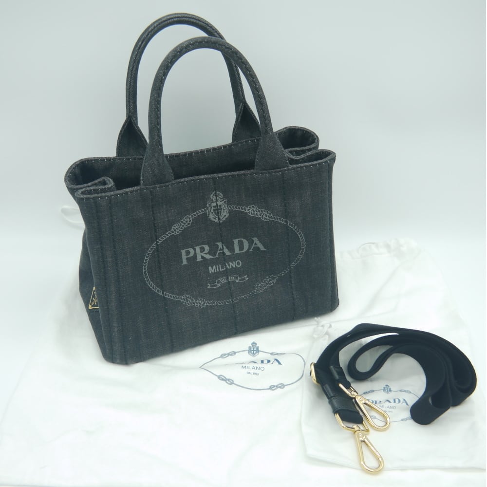 PRADA プラダ カナパ ハンドバッグ 2wayショルダーバッグ デニム