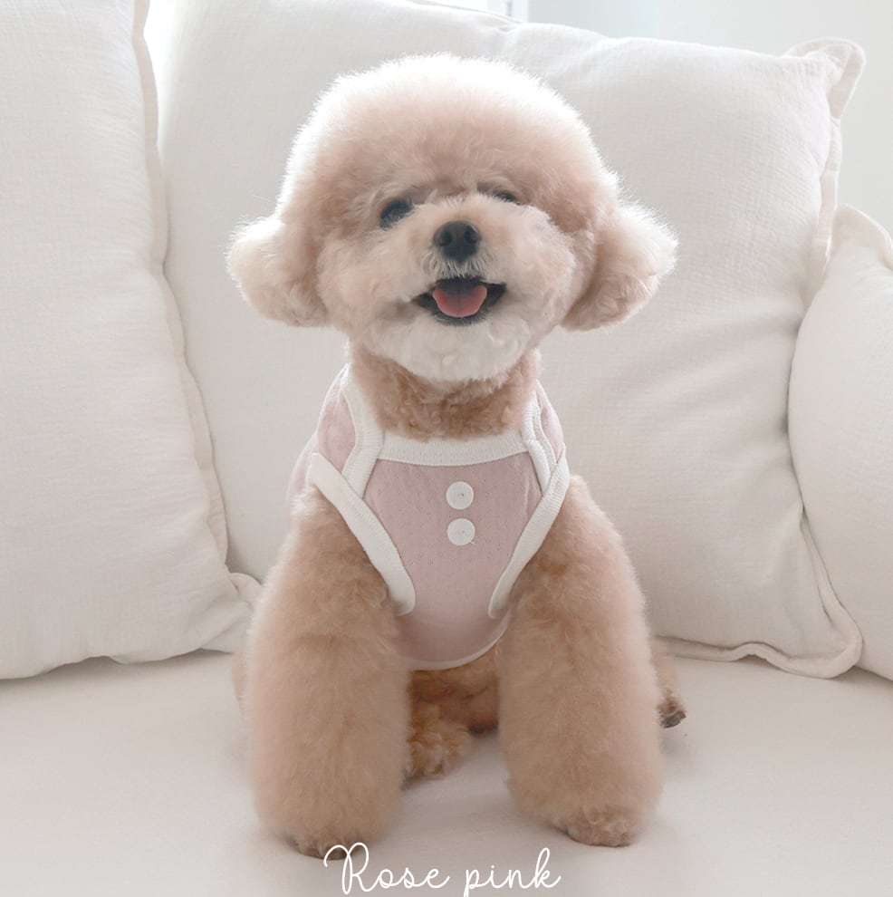 予約【near by us】cottage bonnet sleeveless set (rose pink)