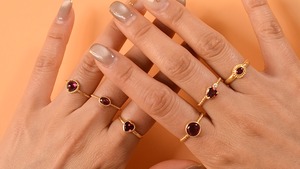 ＊1点もの＊Garnet tubutubu ring《silver925+14KGP》