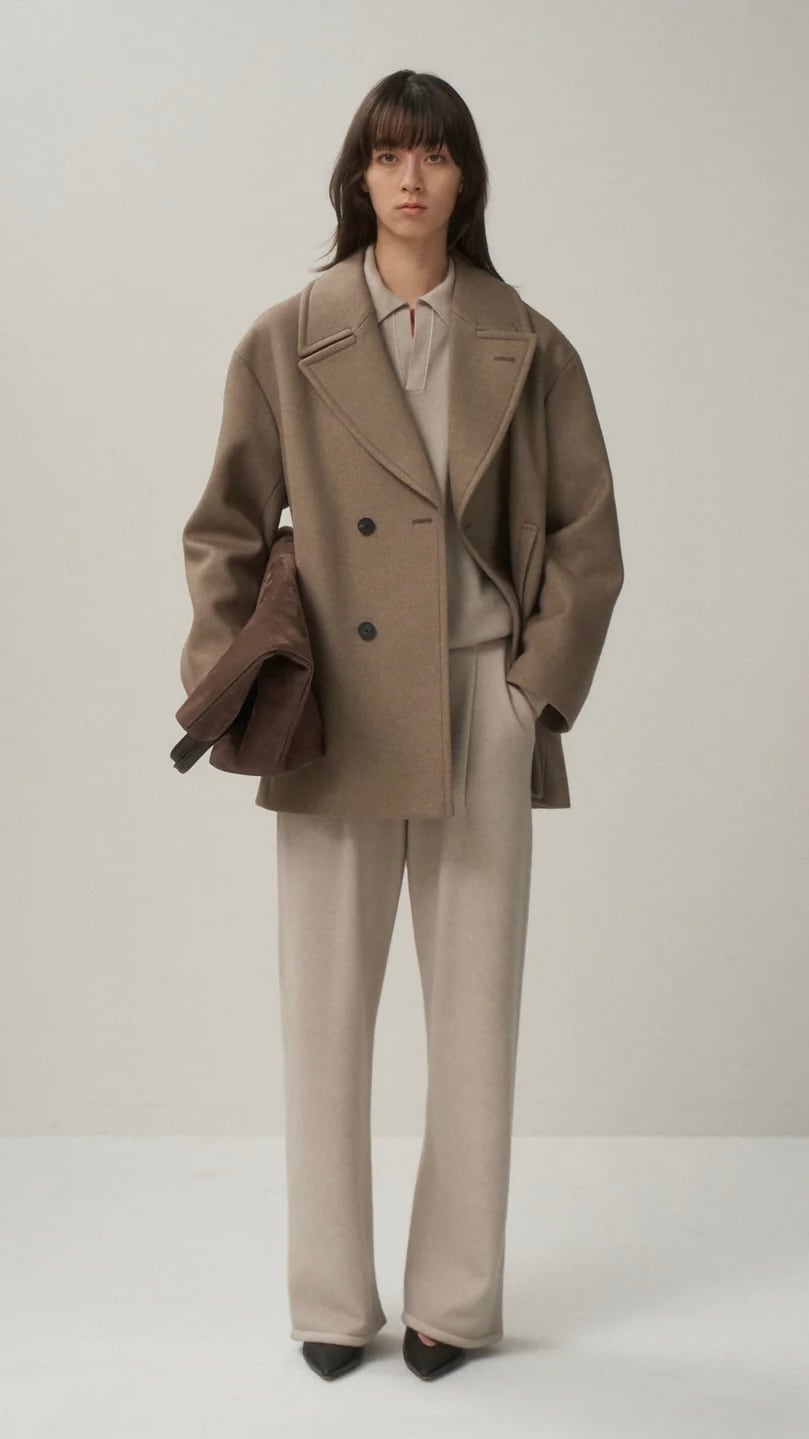 ATON SUPER 120S DOUBLE MELTON ノーカラーコート SUPER 120S DOUBLE MELTON | ノーカラーコート / ATON