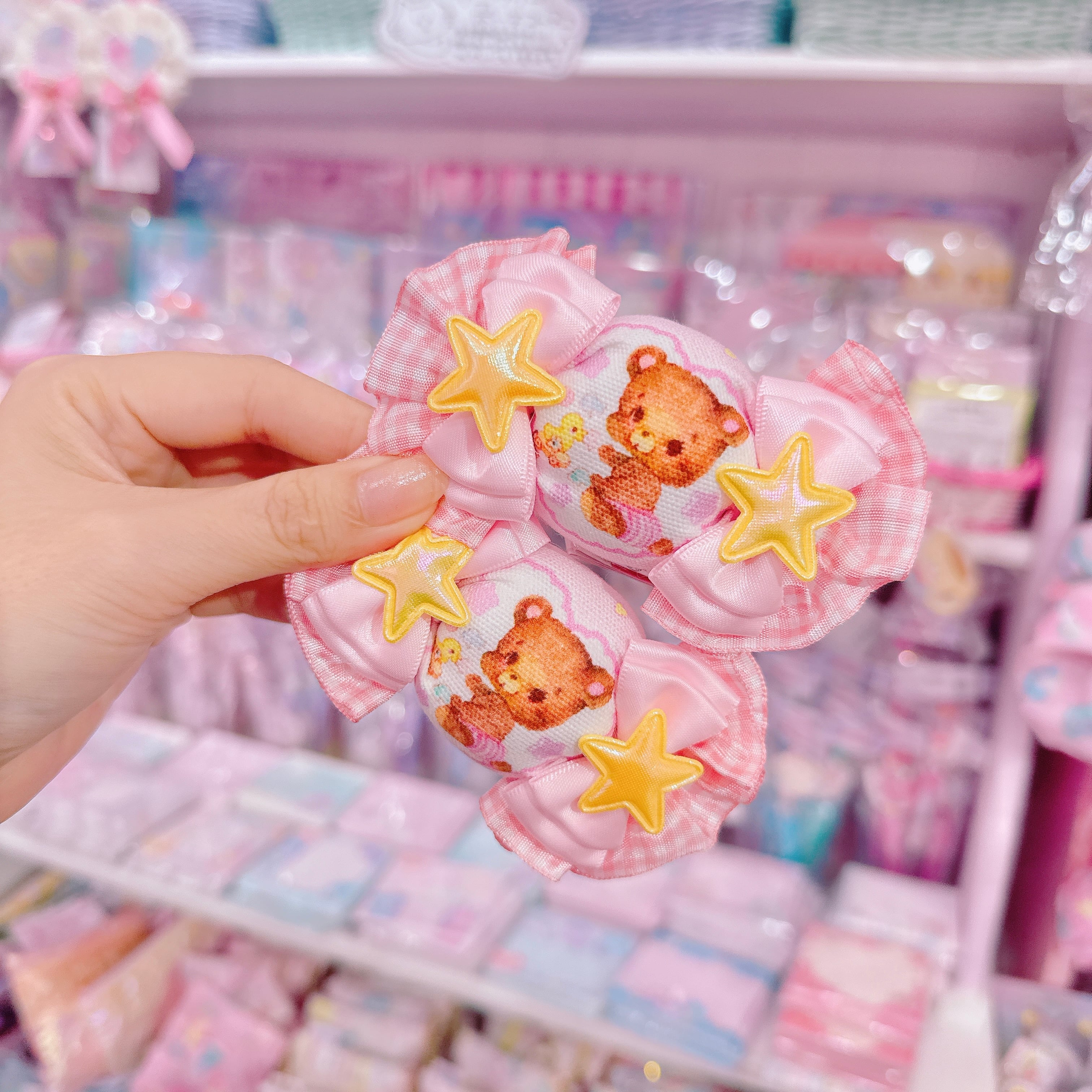 【D8】75-12キャンディリボンツインヘアゴム