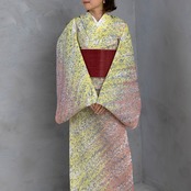 「不死鳥の羽」〜ピーコック柄×ドット〜セオアルファ〜浴衣・夏着物・単衣