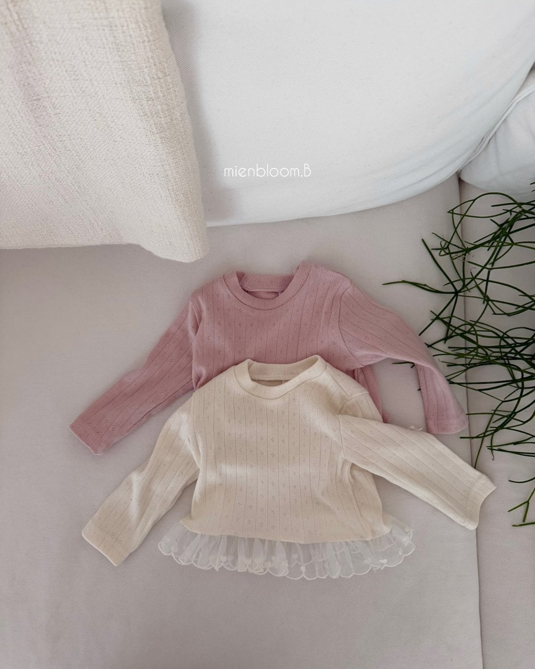 送料無料【予約】/ kids ハートレースTシャツ / mienbloom