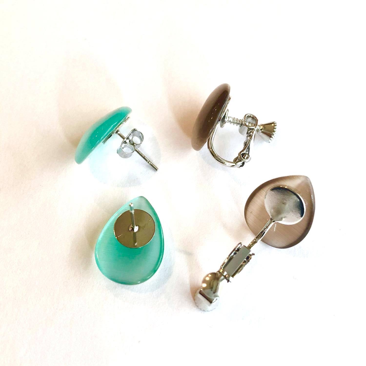 ドロップガラスカボションの〈ピアス/イヤリング〉（8色） | Dua