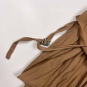 USA製 HELMUT LANG ヘルムートラング デザイン ノースリーブ チュニック丈 ドレープトップス M/ブラウン系 レディース