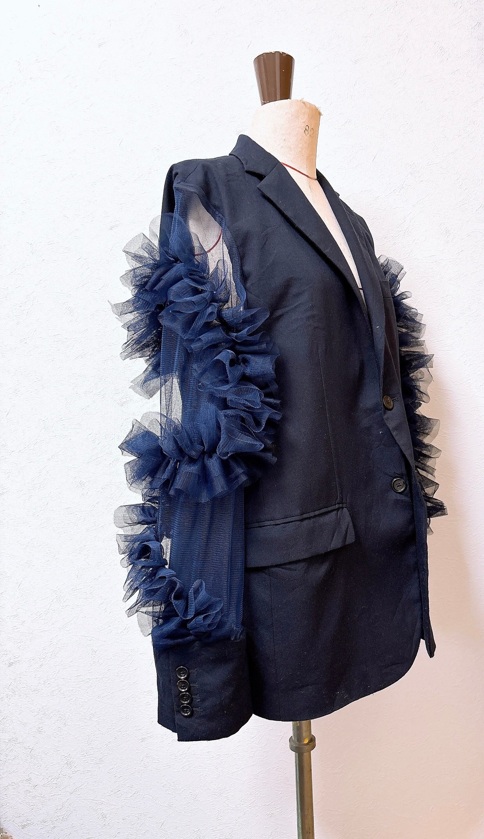 See-through sleeve remake ネイビー