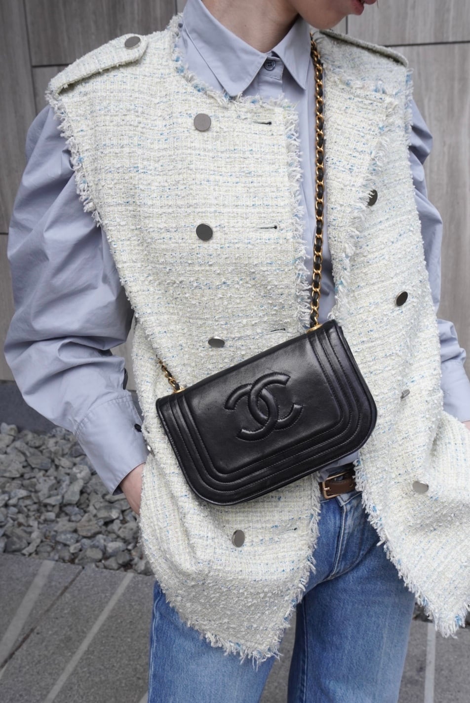 【非売品】CHANEL シャネル ブラックレザー ショルダーバッグ CHANEL シャネル ショルダーバッグ ブラック ココマーク レザー