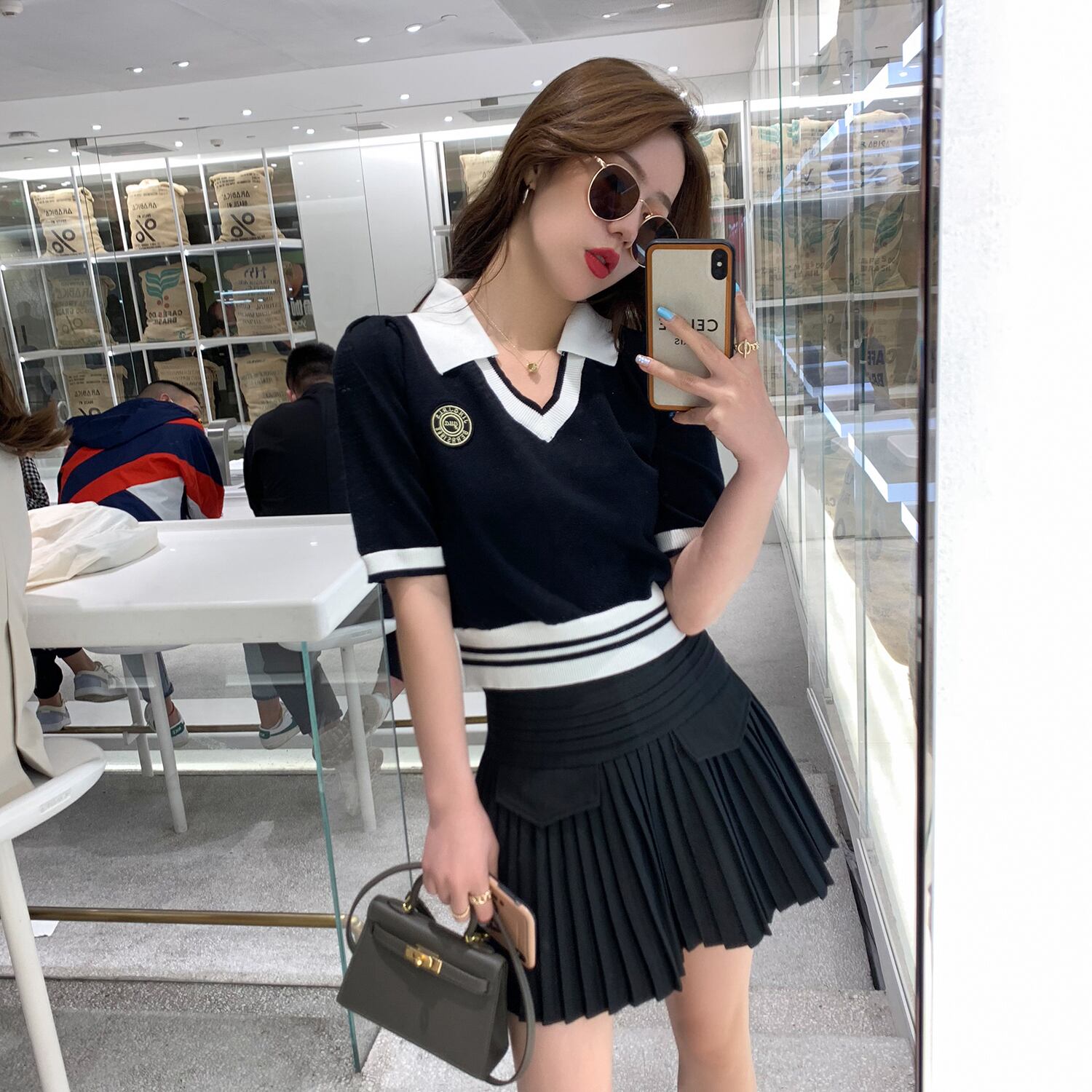 スプリングスタイルVネックセーター ショートトップス 春物 6Du_Shop_Women99933287700