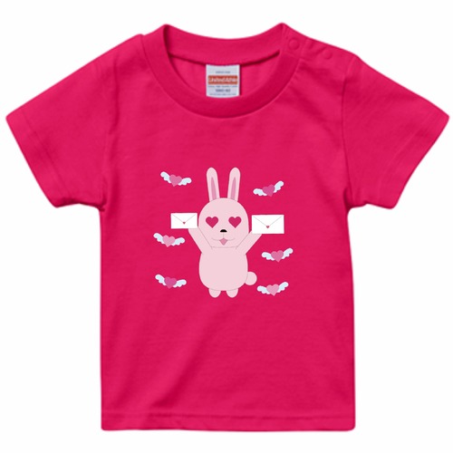 うさぎのラブレター(ベビーTシャツA) (トロピカルピンク)