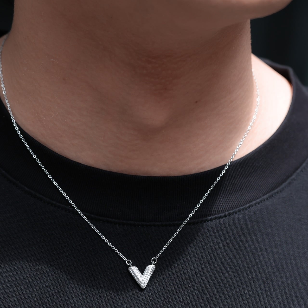 18kgp zirconia V necklace VN5-21 | VERIELA