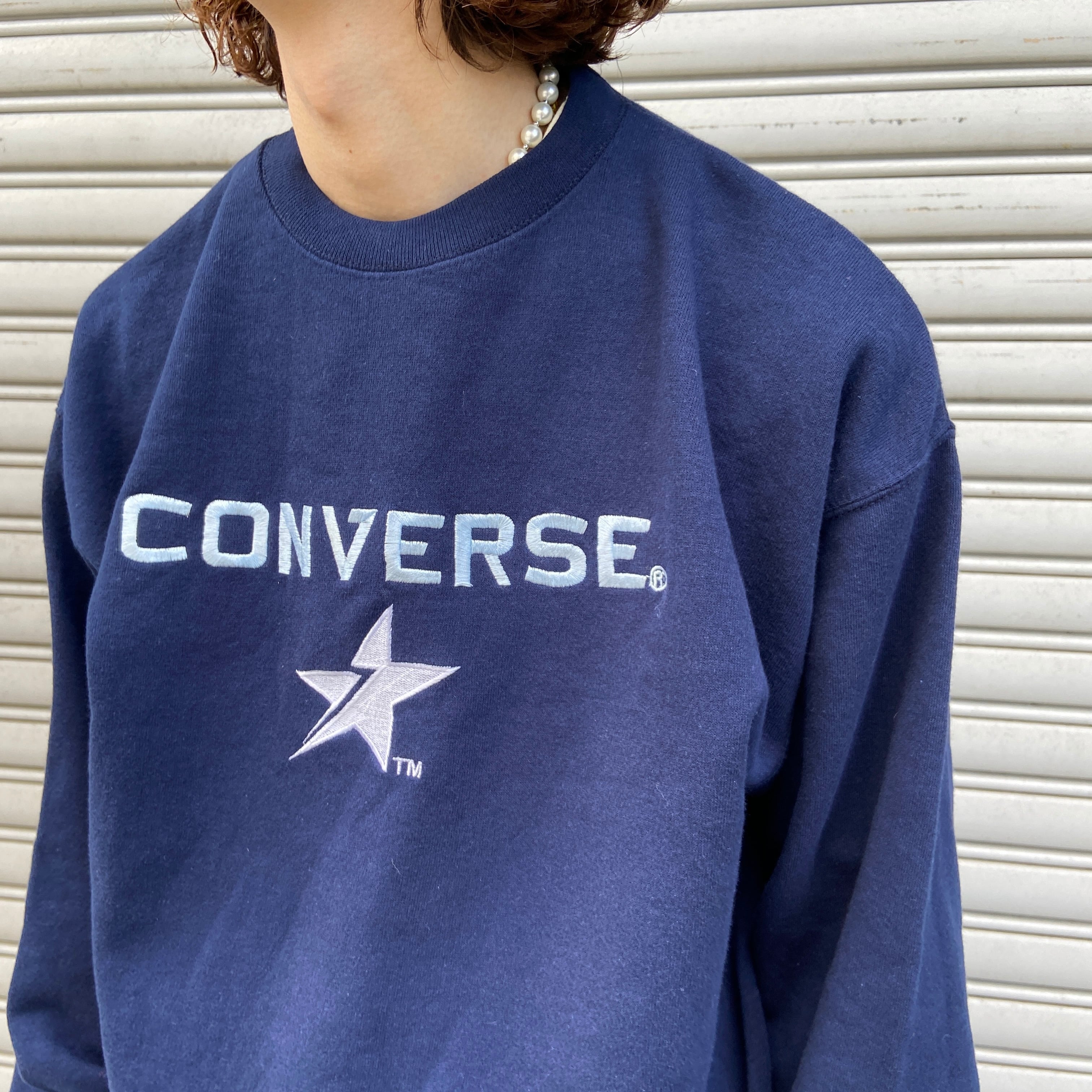 送料無料』COVERSE コンバース 刺繍ロゴスウェット L USA製 90s 80s