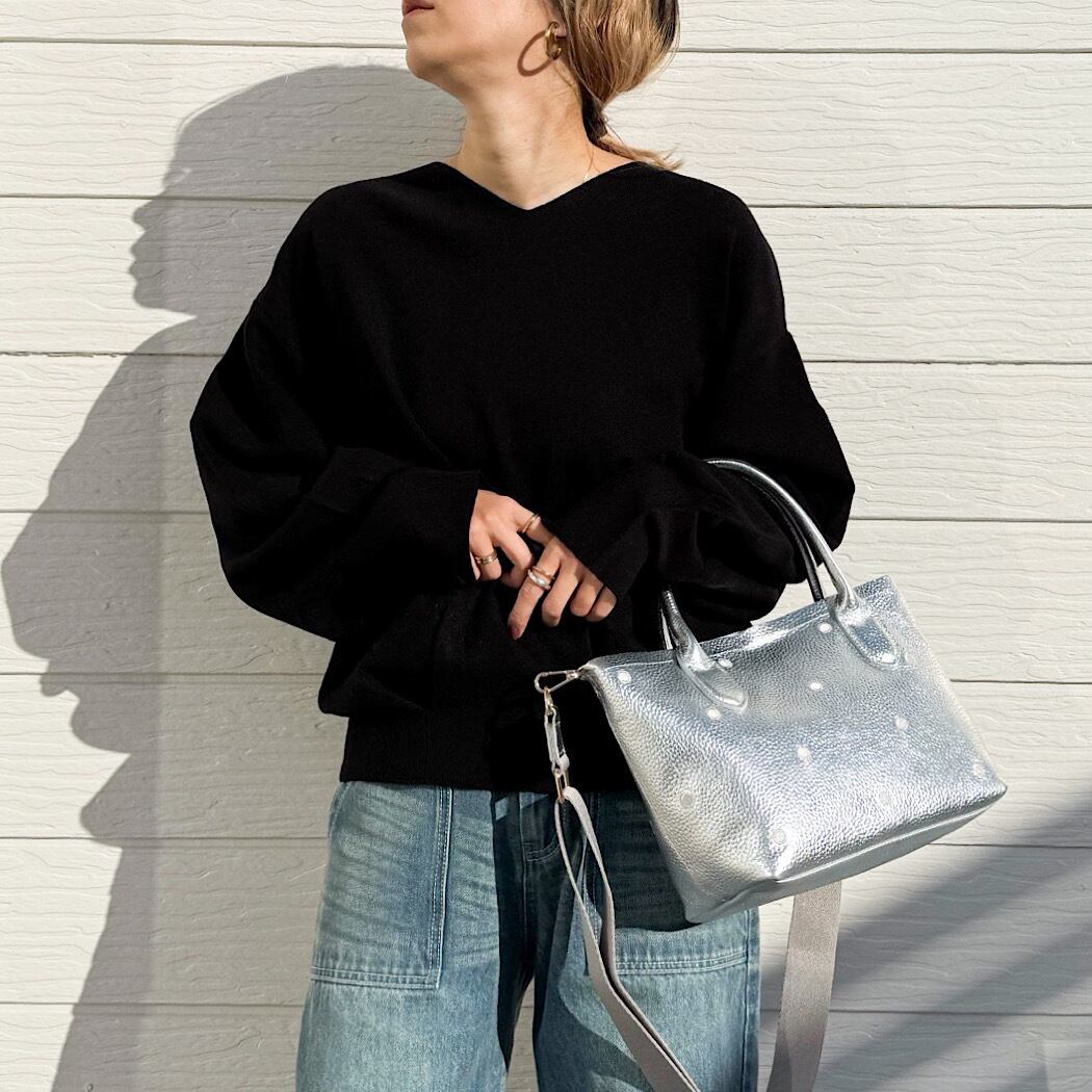 牛革ドット2WAYトート