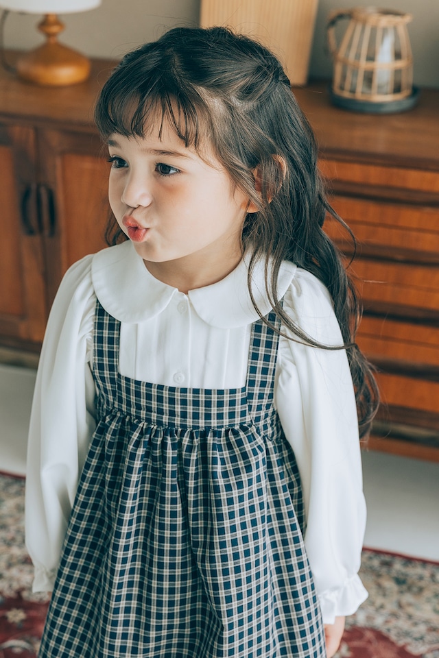 バッククロスジャンパ-スカート〈Navy check〉