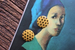 France Vintage polka dot motif earrings