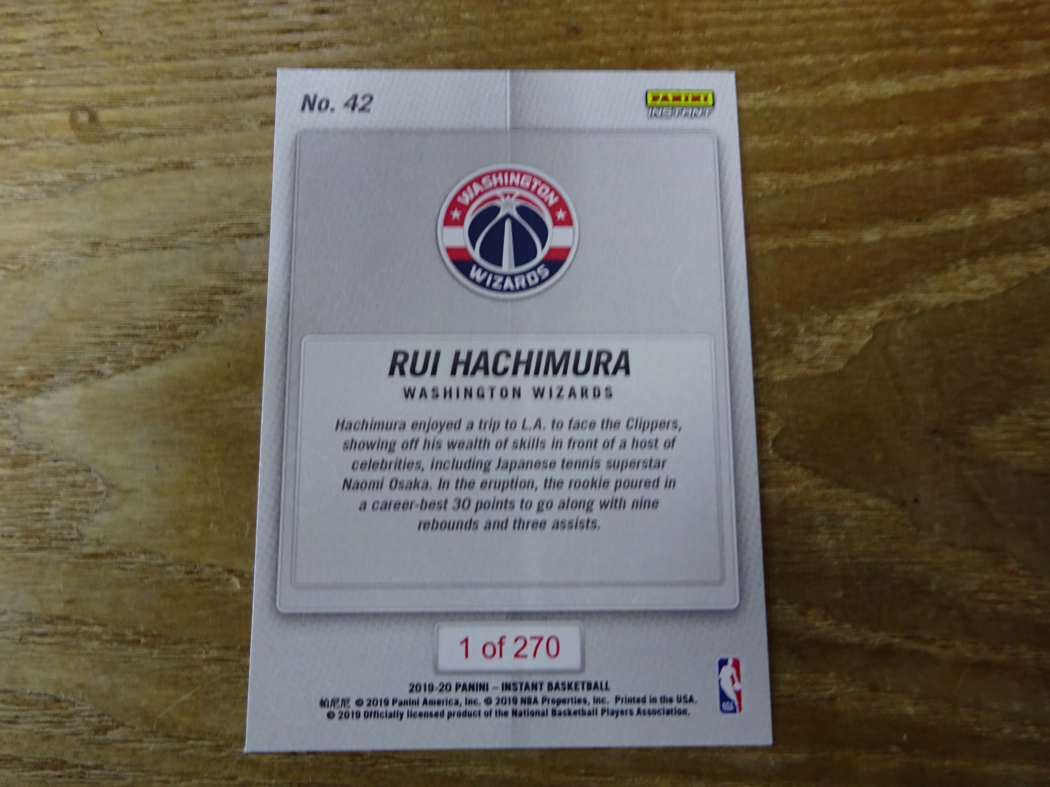 八村 塁 RC 2019-20 PANINI INSTANT | スポーツカードミントC&K本厚木