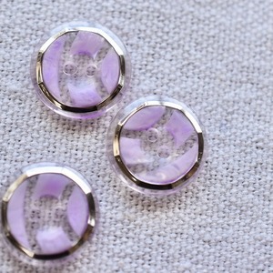 シルバーフレーム×マーブルパステルパープル 2穴 13㎜