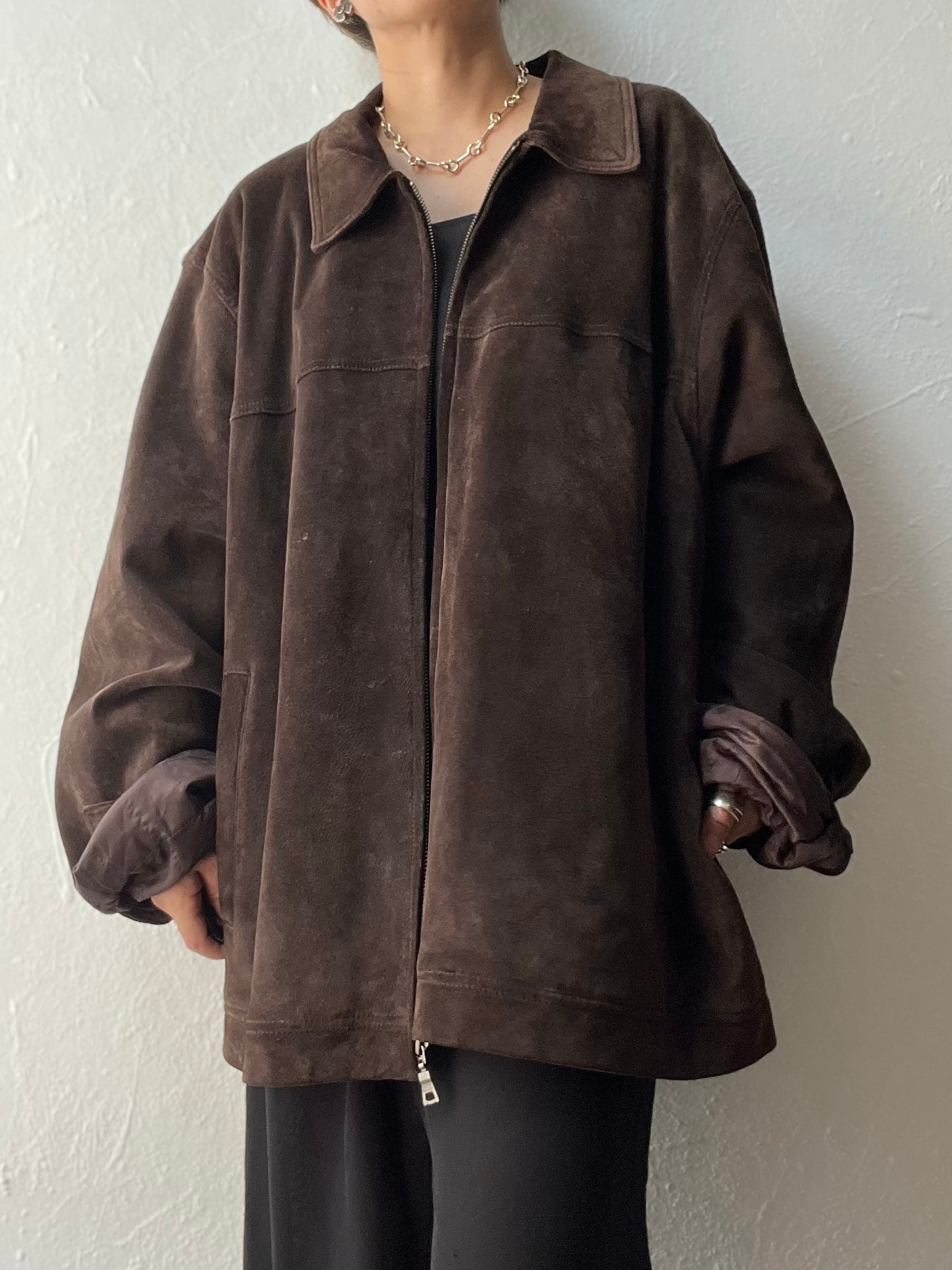 unisex】”Eddie Bauer” suede LEATHER jacket | SISON