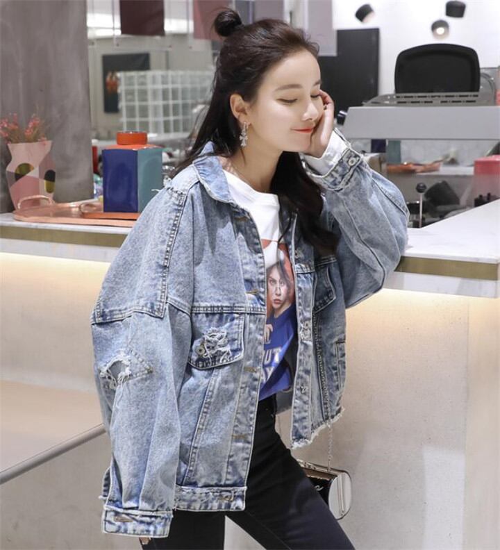 大人気の新作 春 新作 韓国 ゆったりする デニムジャケット ファッション トップス