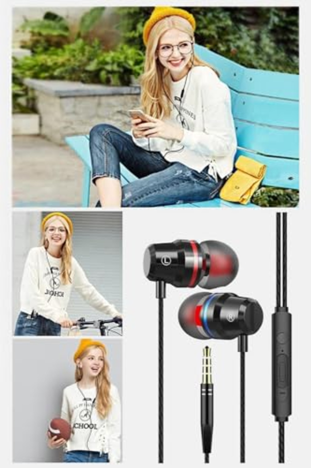 イヤホン 有線イヤホン 3.5mmジャック HIFI音質 音量調整 重低音 ノイズキャンセリング マイク付き 通話可能 ハイレゾ クリア通話 音量調節 ステレオイヤフォン ヘッドホン