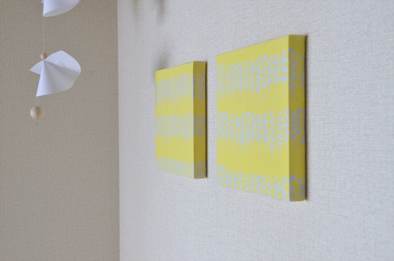 ファブリックパネル spring yellow 16×16 ( FUDO+ オリジナル )