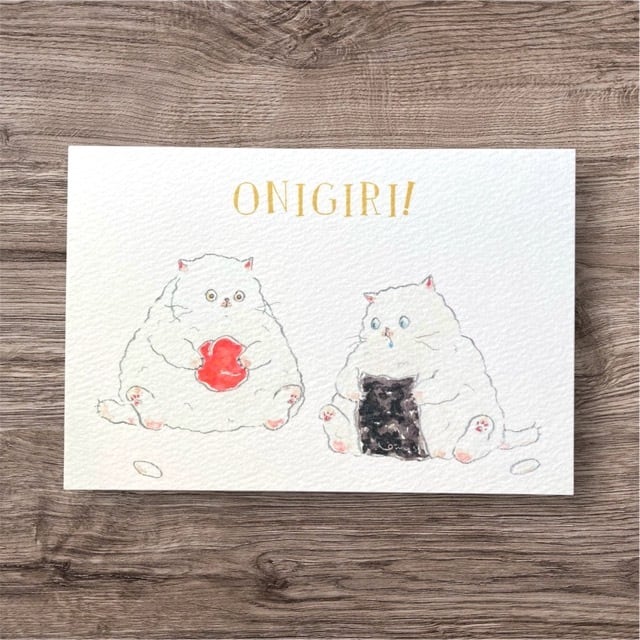 てくてくスイカにゃんこポストカード | tocorocomugi store