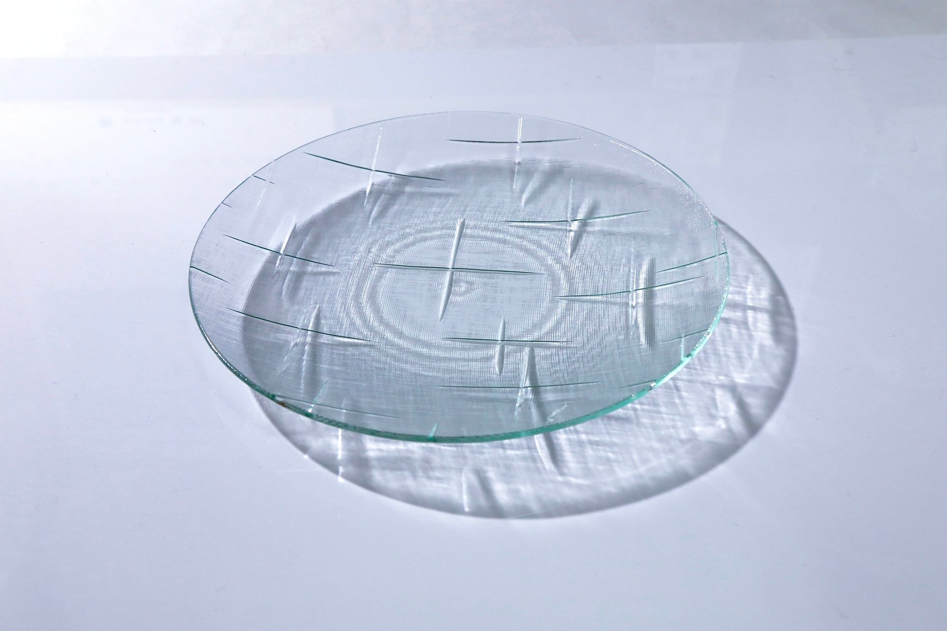 昭和型ガラス「かすり」 皿 円形 大(Φ180mm)