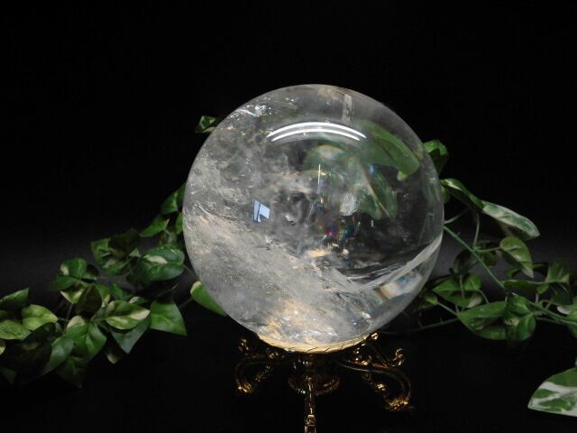 【送料無料】【高品質】約13cmブラジル産天然レインボー水晶玉